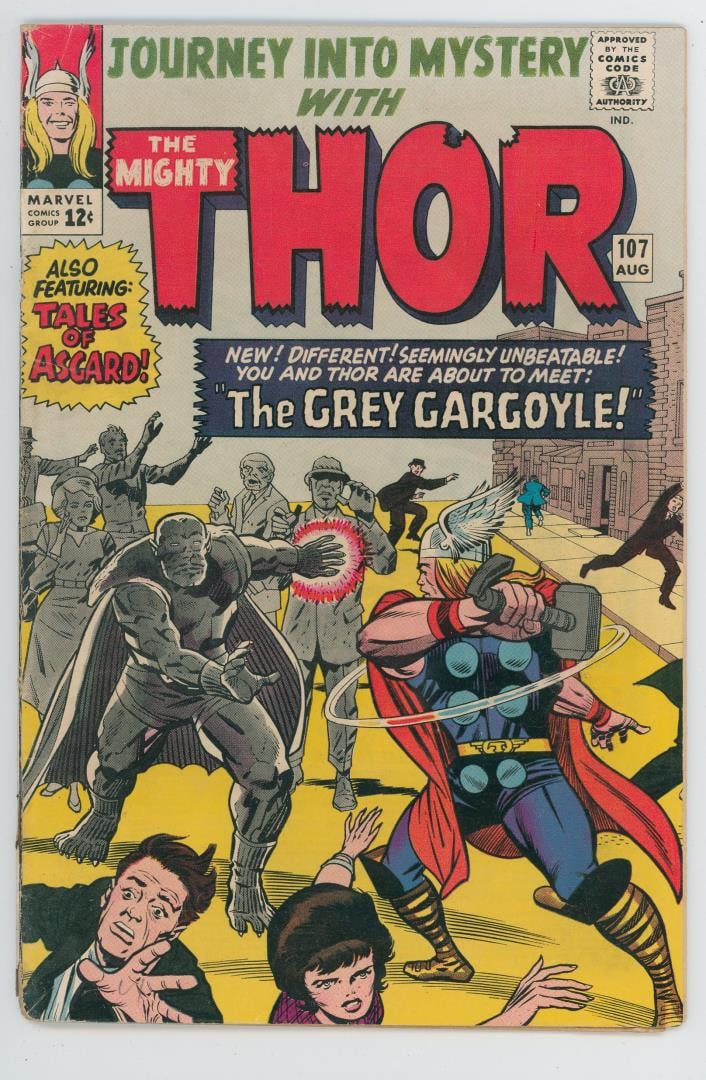 The Mighty Thor #107 Comic Book: First appearance and origin of the Grey Gargoyle. It also contains the first appearance of Karnilla.