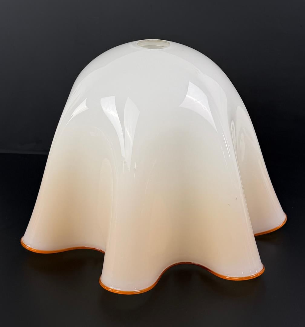 1970s Kalmar Fazzoletto Glass Pendant Lamp Shade: 16 3/4" diameter, 12 3/4" tall.