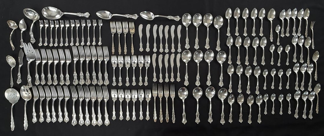 Reed & Barton Sterling Silver Flatware: Lot requires payment via non credit card only. 5,236 grams total weight.