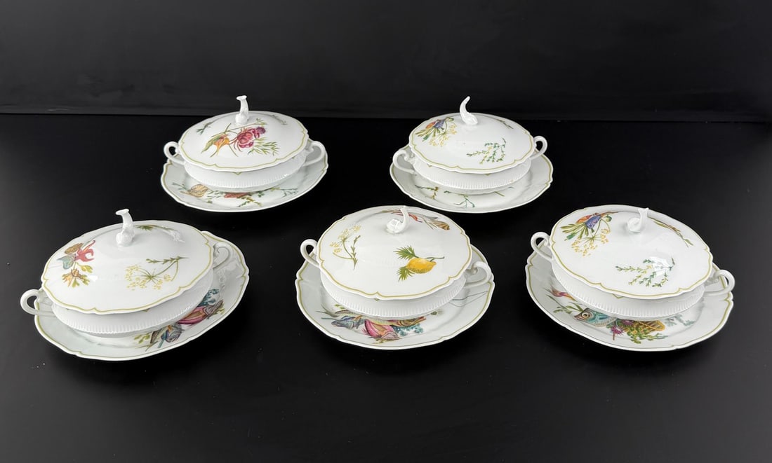 Haviland Limoges Calanque Porcelain Soup Bowls: Nice grouping.