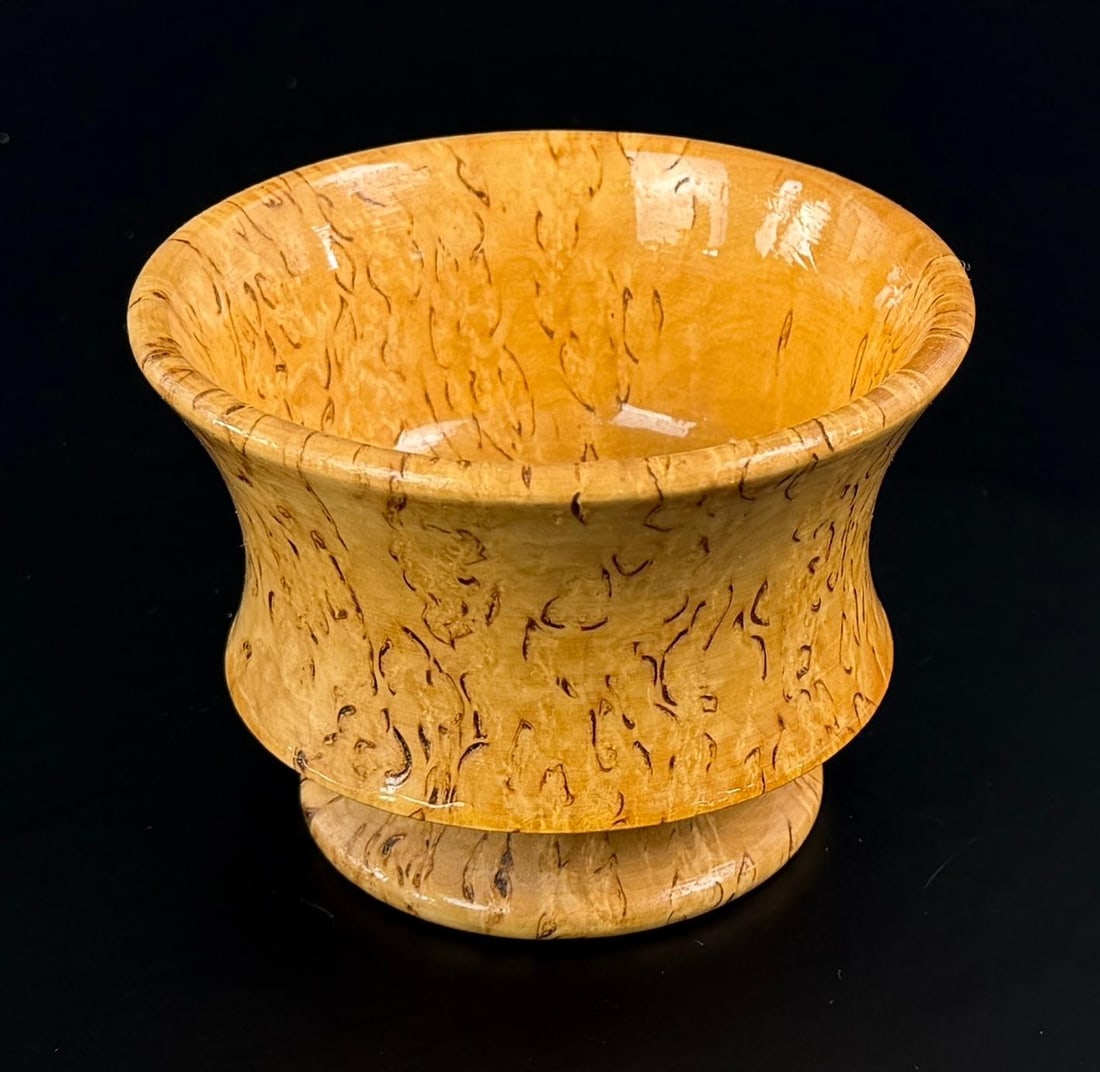 Russian Carved Wood Bowl: 4 3/8" diameter, 3 1/8" tall.