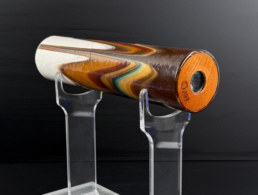 Peach Reynolds Kaleidoscope: 12 5/8" long.