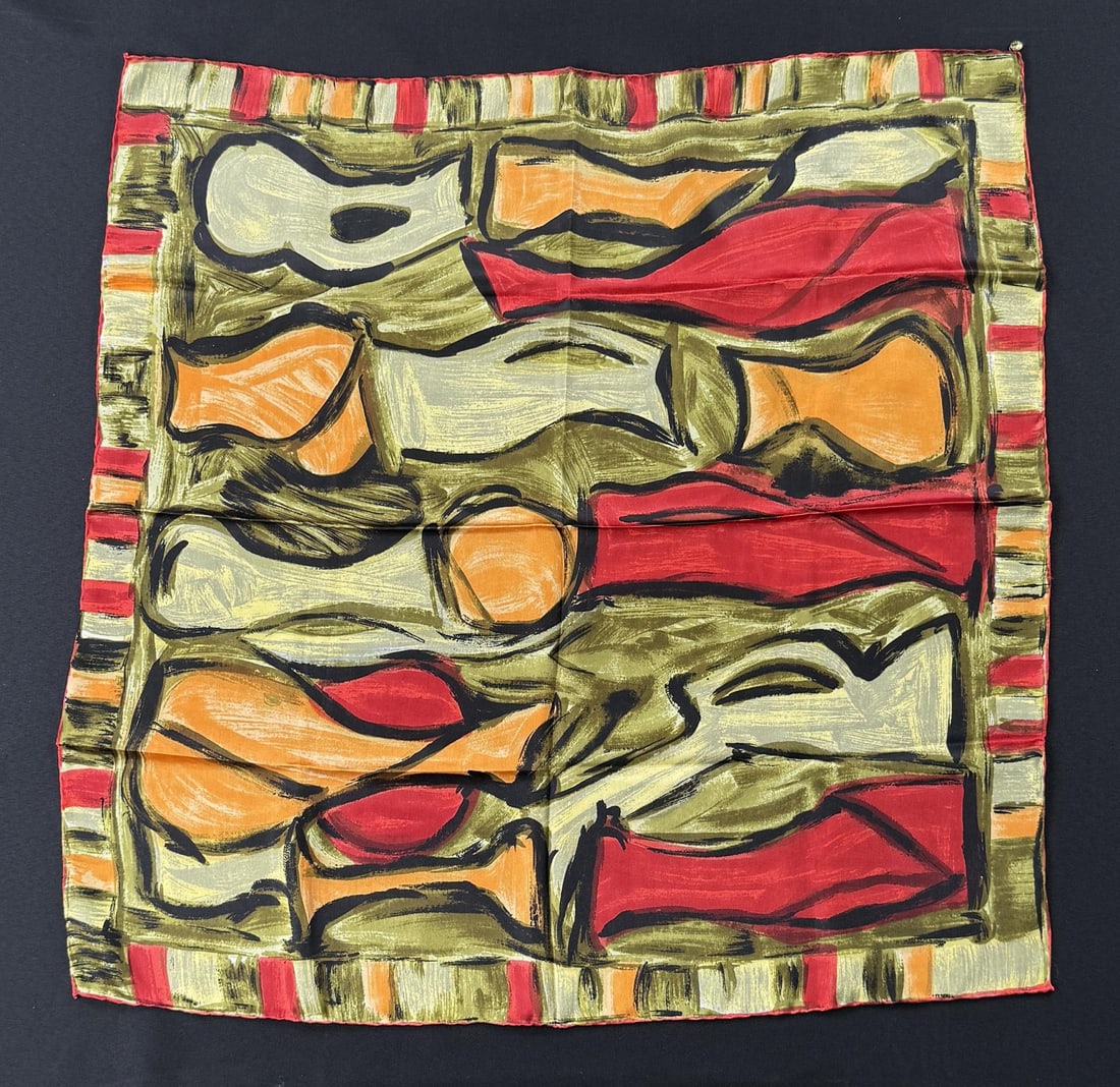 Abstract Art Silk Scarf: 26" by 26"