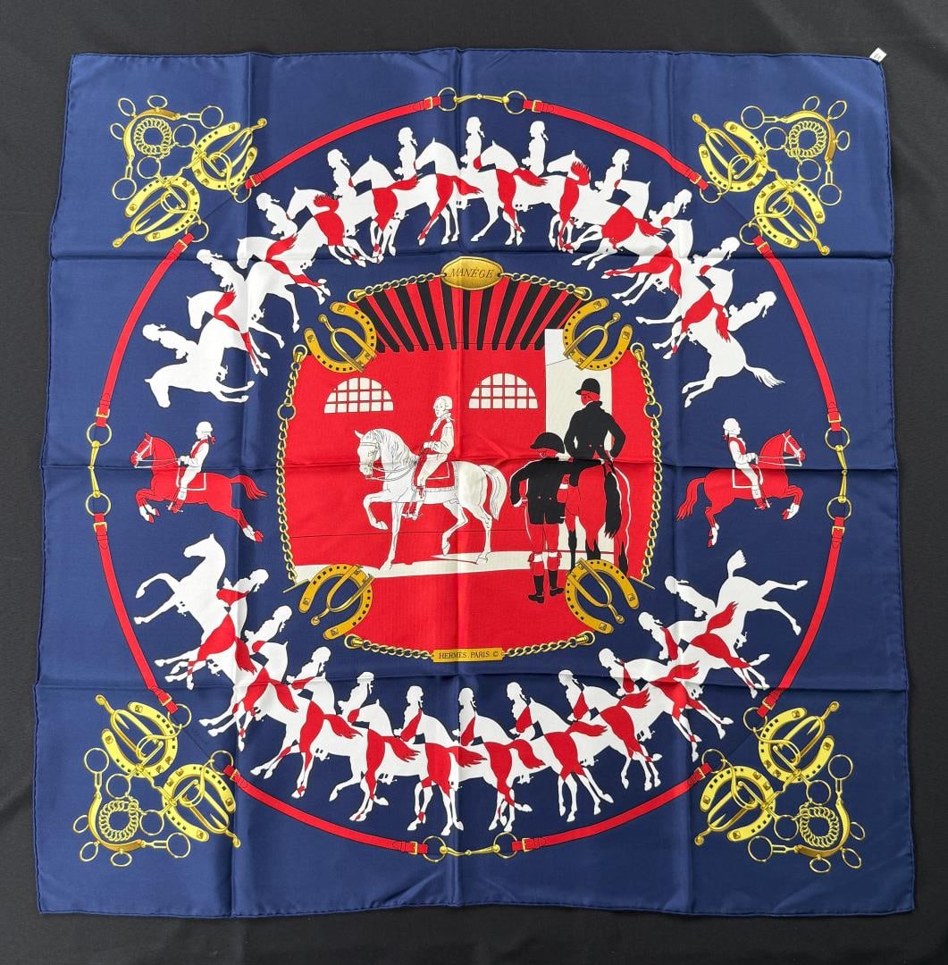 Hermes Manege Philippe Ledoux Silk Scarf: 34" by 34 1/2"