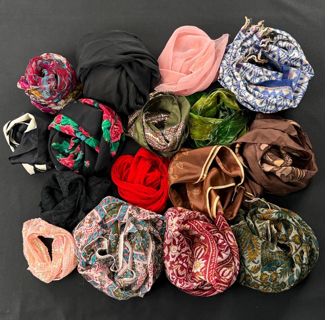 Collection of Silk and Cashmere Scarves (1 of 9)
