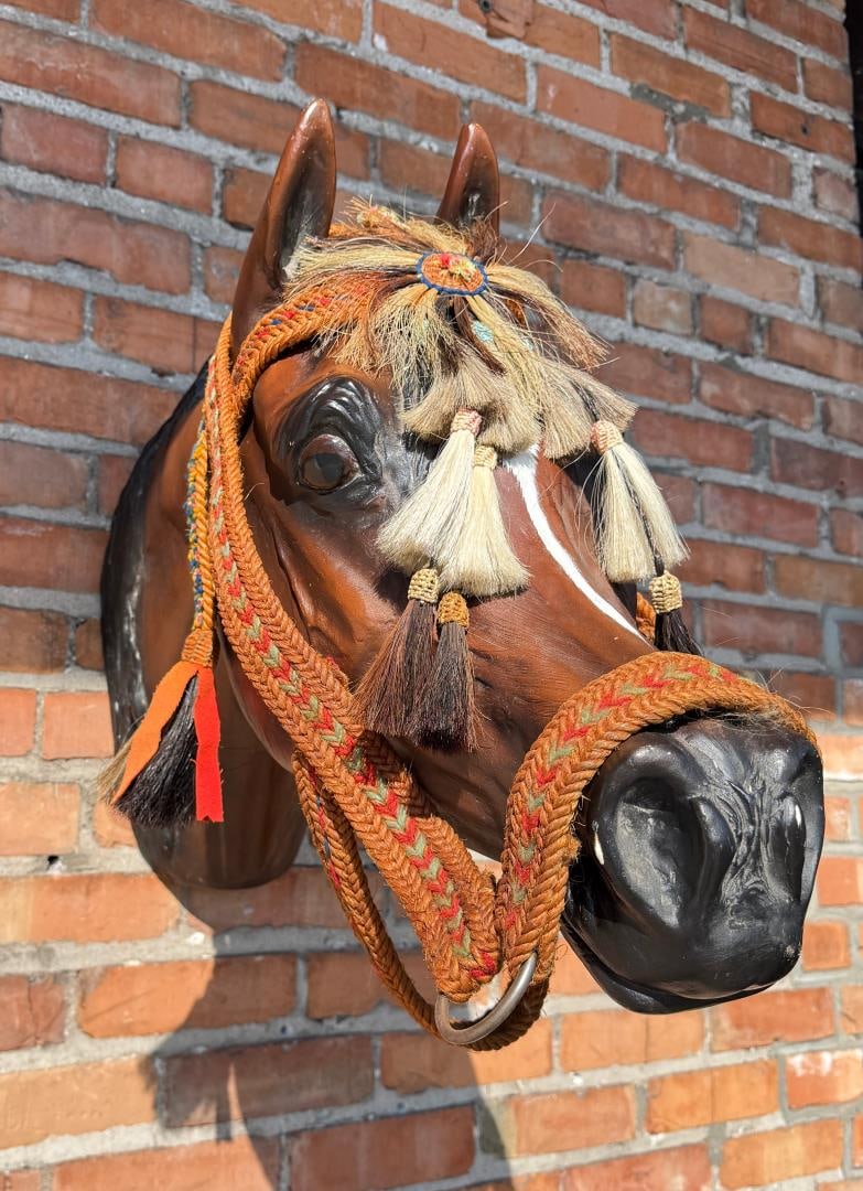 Yuma Prison Made Cowboy Horsehair Headstall: 22 1/2" long.