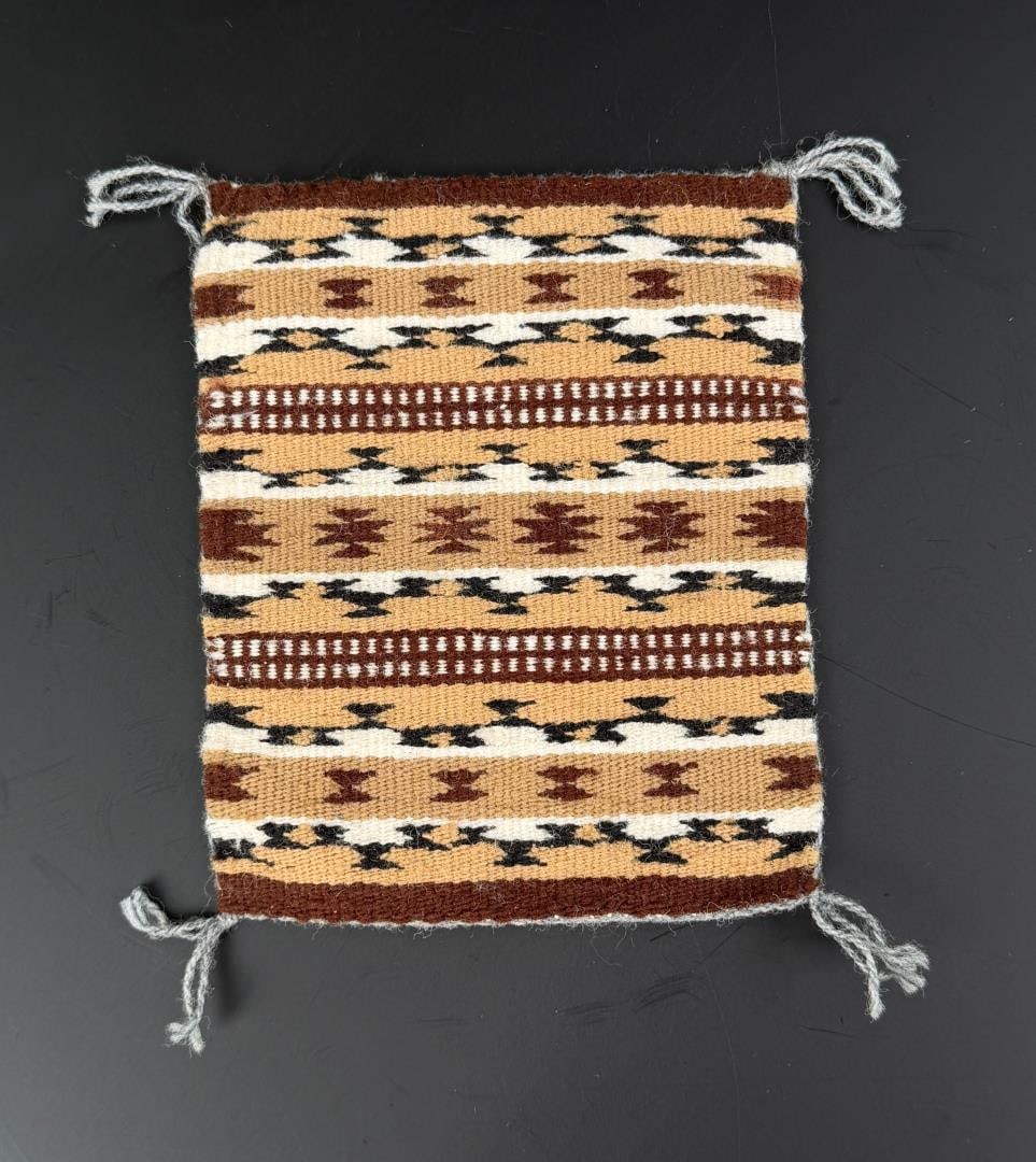Miniature Navajo Indian Crystal Rug: 5 3/4" by 6 1/4"