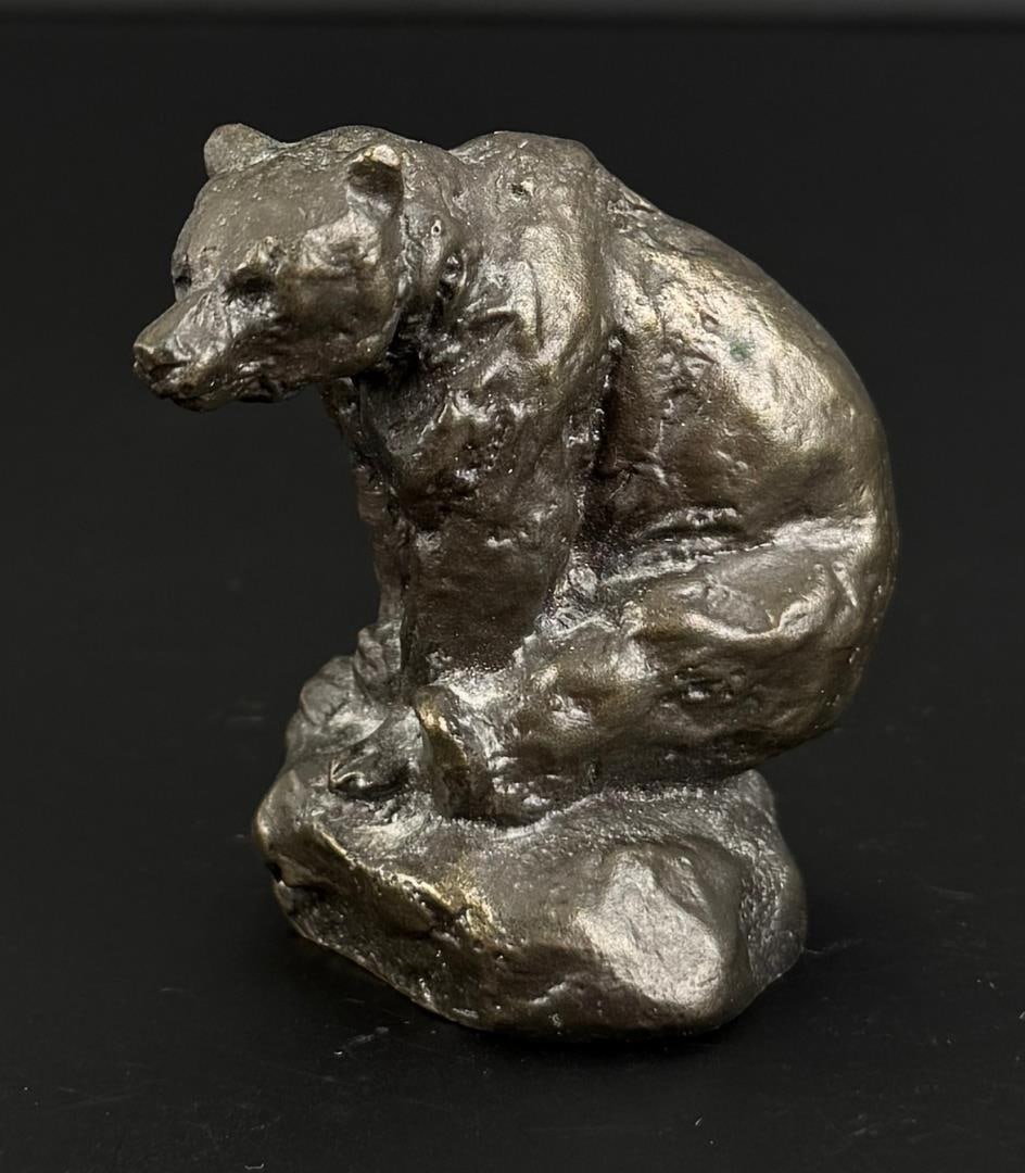 Philip R Goodwin Seated Bear Bronze: Title is Seated Bear. 1 3/4" by 2" by 2 3/8". Philip Russell Goodwin (1881 - 1935) was active/lived in New York, Connecticut. Philip Goodwin is known for Animal, field-stream illustration. Known for h