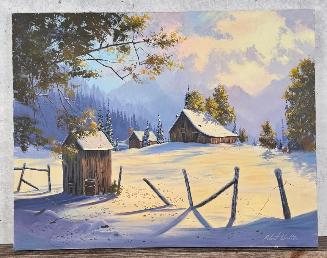 Robert Walton Winter Farm Painting (1 of 5)