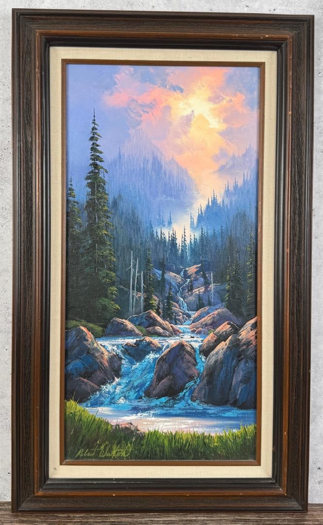Robert Walton Mountain Waterfall Painting (1 of 5)