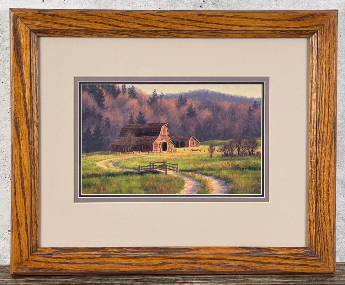 Randy Van Beek Winter into Spring Painting: Title is Winter into Spring. 6" by 9" unframed. 13 1/4" by 16 1/4" framed. Oil on Board. Randy Van Beek (Born 1958) is active/lives in Washington. Randy Van Beek is known for Western landscape paintin
