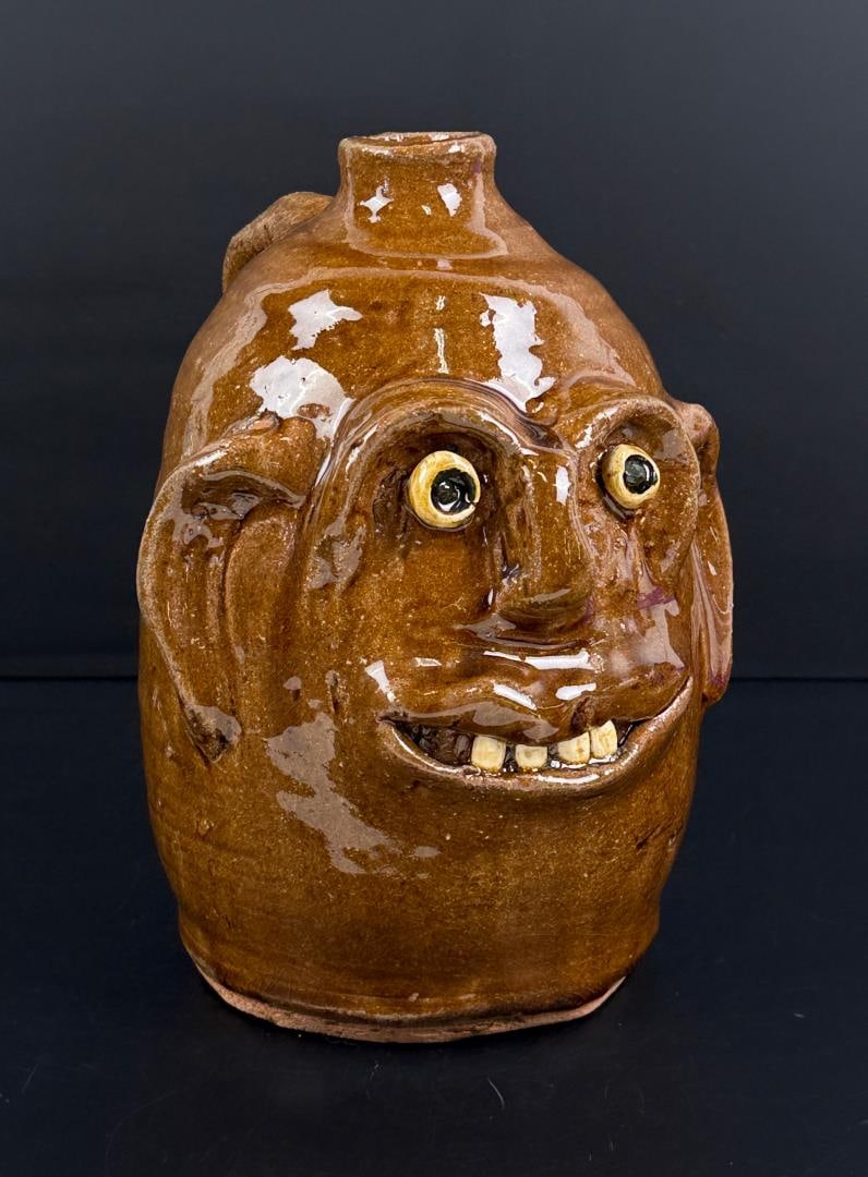 Reggie Meaders Folk Art Pottery Face Jug (1 of 7)