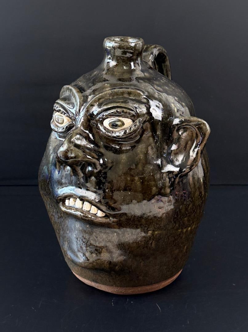 Cleater and Billie Meaders Folk Art Face Jug (1 of 6)