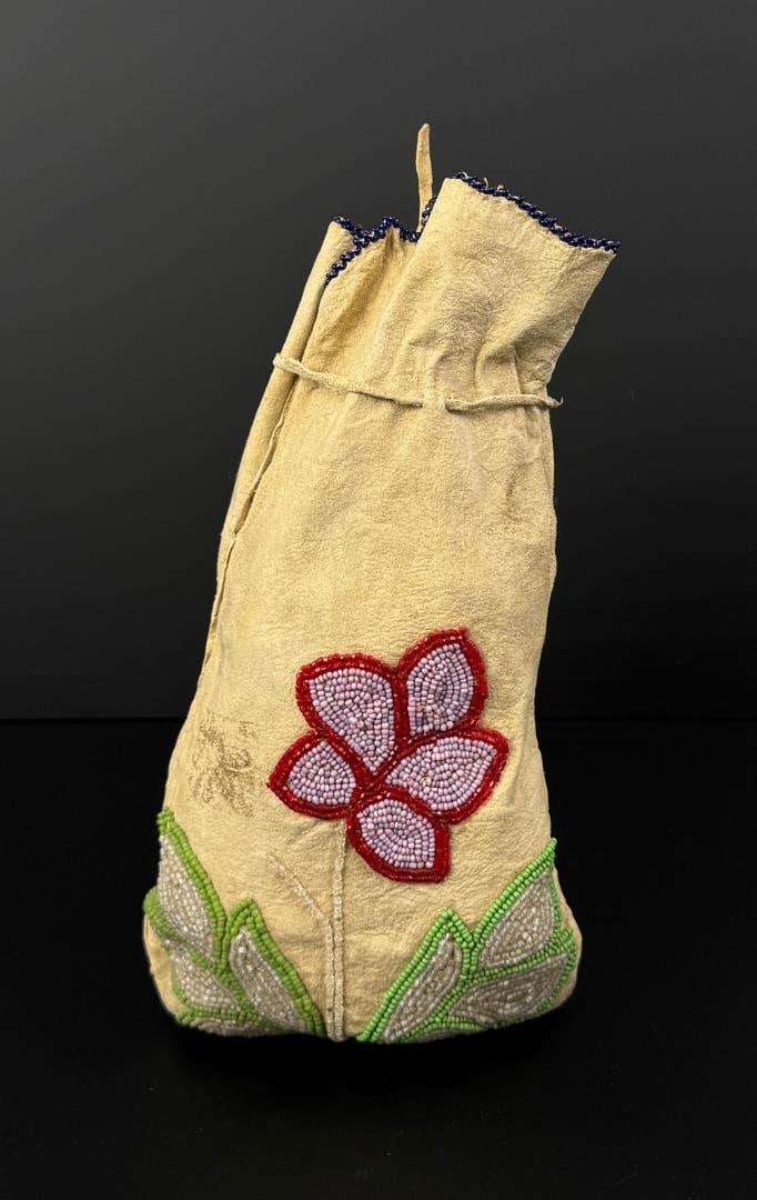 Plateau Native American Indian Beaded Bag: 10 1/2" long. First Quarter of the 20th Century.