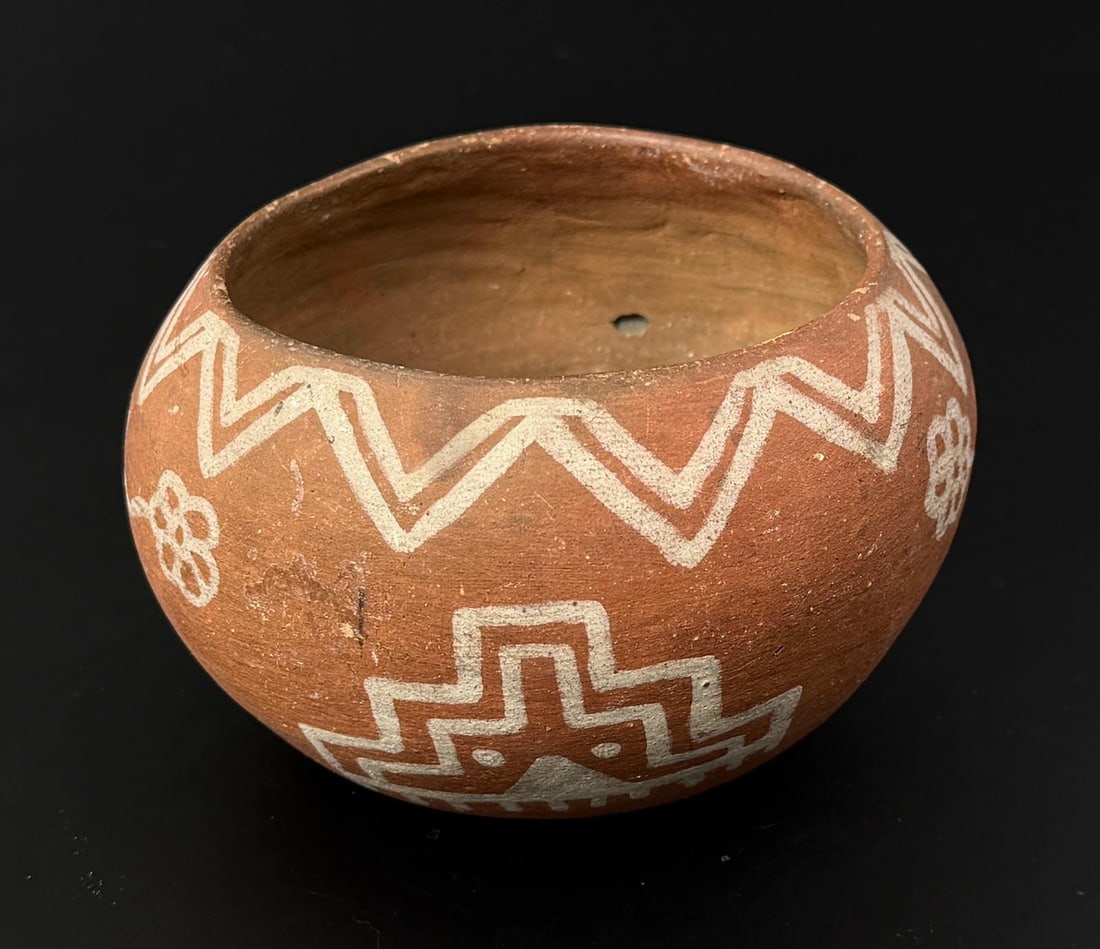 Historic Isleta Pueblo Pottery Jar: 5" diameter, 3" tall.