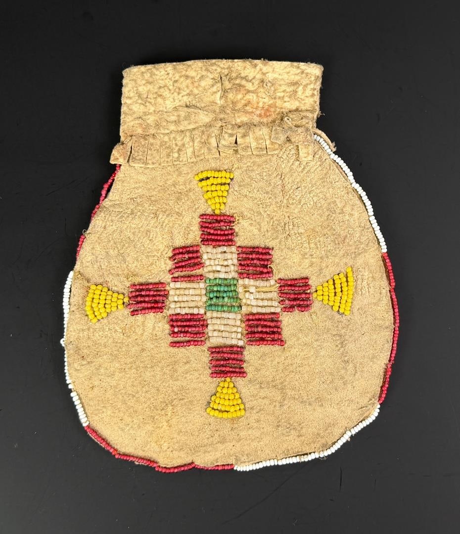 Apache Native American Indian Beaded Bag - 2