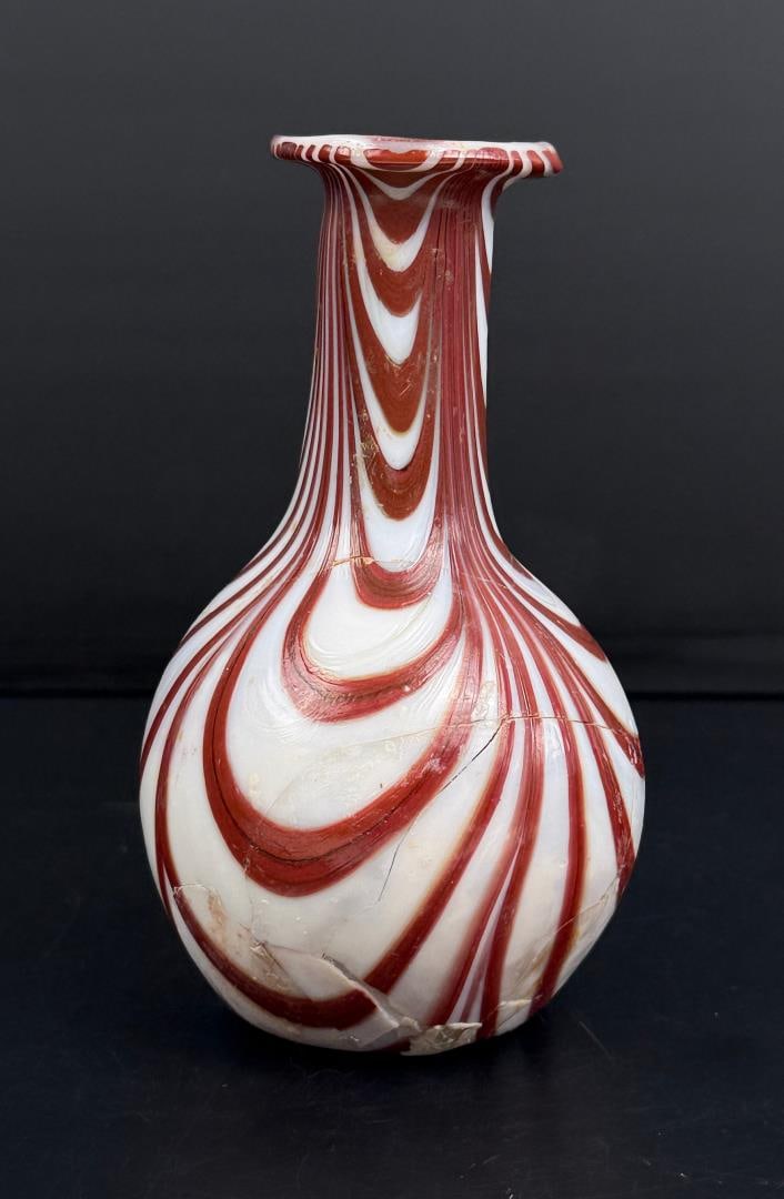 Ancient Roman Marbled Unguentarium Perfume Bottle (1 of 6)