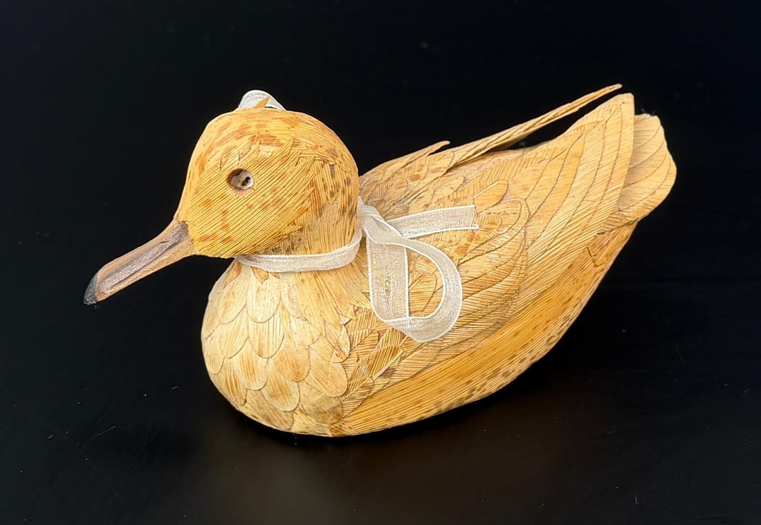 Cornhusk Duck: 7" long. Missing an eye