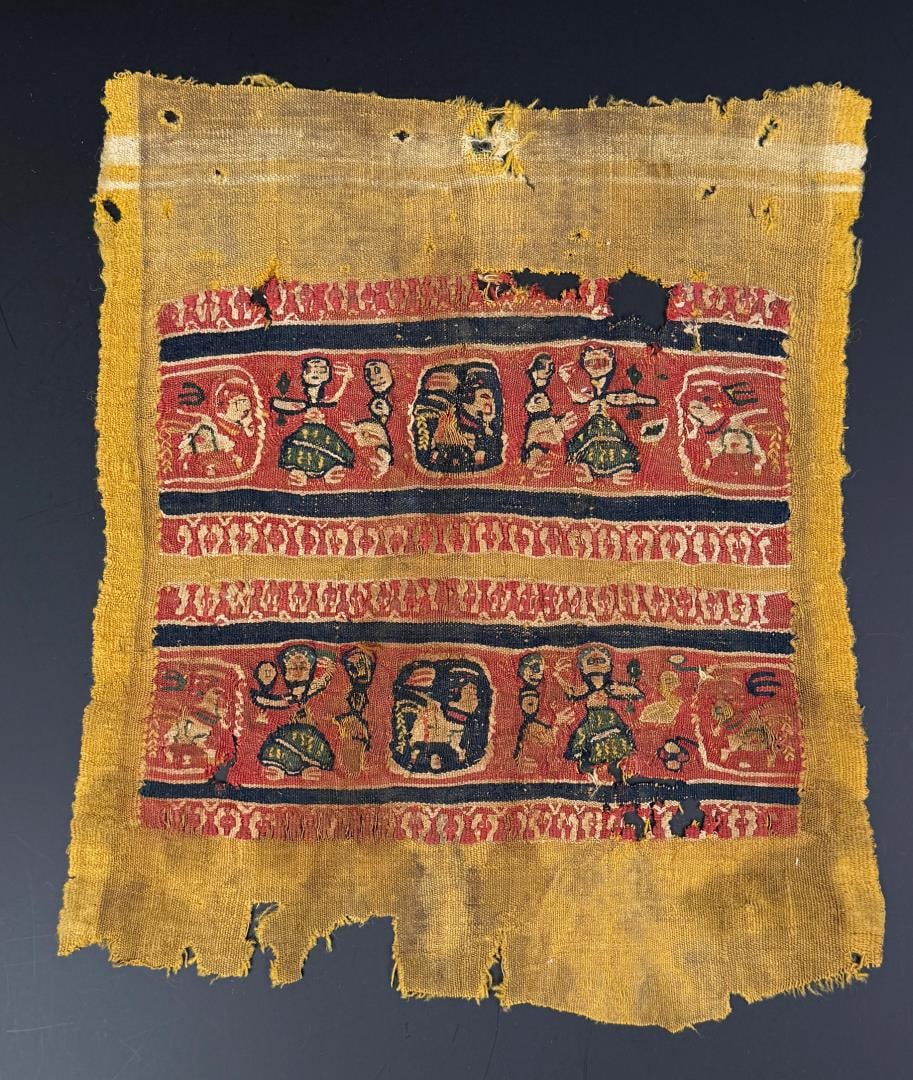 Ancient Coptic Textile Fragment: 11 1/2" by 13"