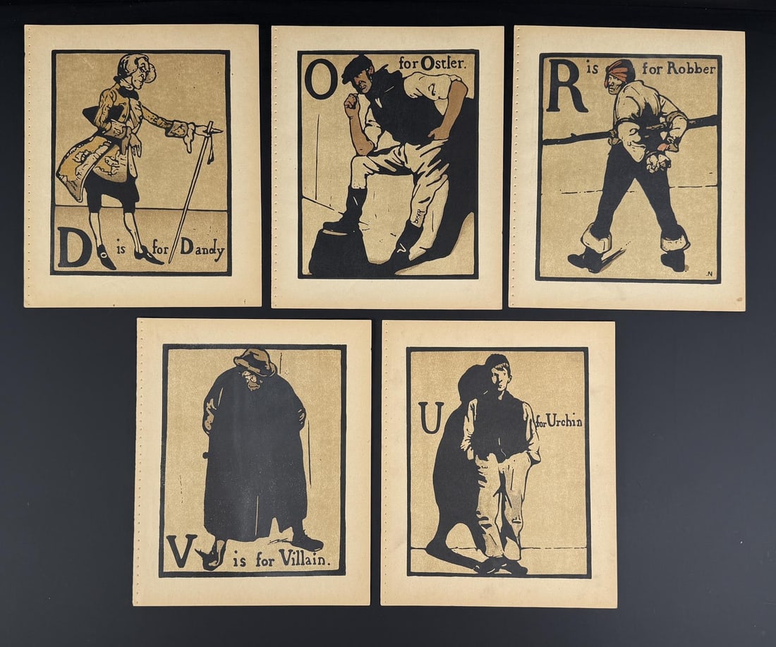 Sir William Nicholson Alphabet Lithographs: 10" by 12"