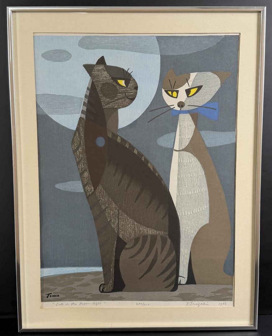 Tomoo Inagaki Cats in the Moonlight Print (1 of 5)