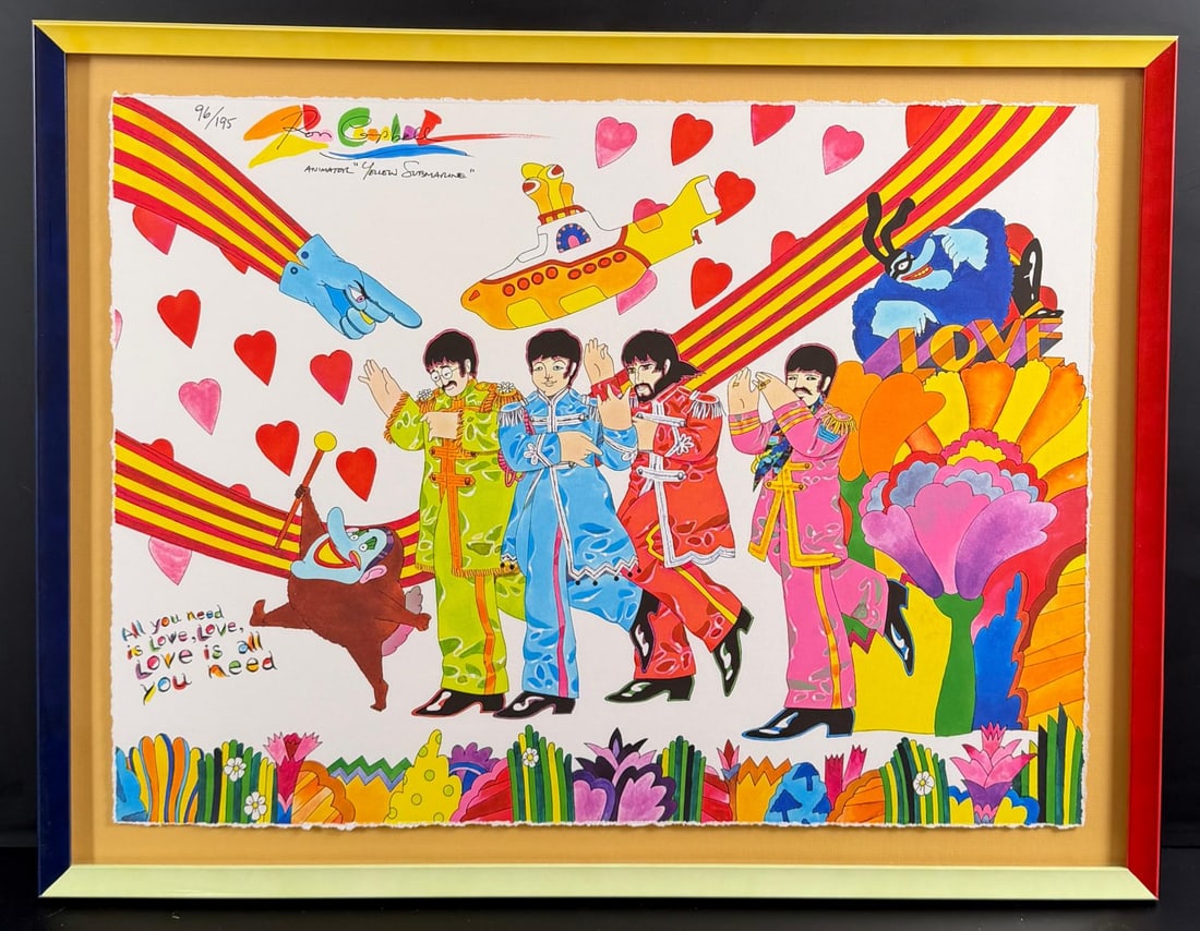 Ron Campbell Titled All You Need You Love: 21" by 23" framed. Signed and numbered.