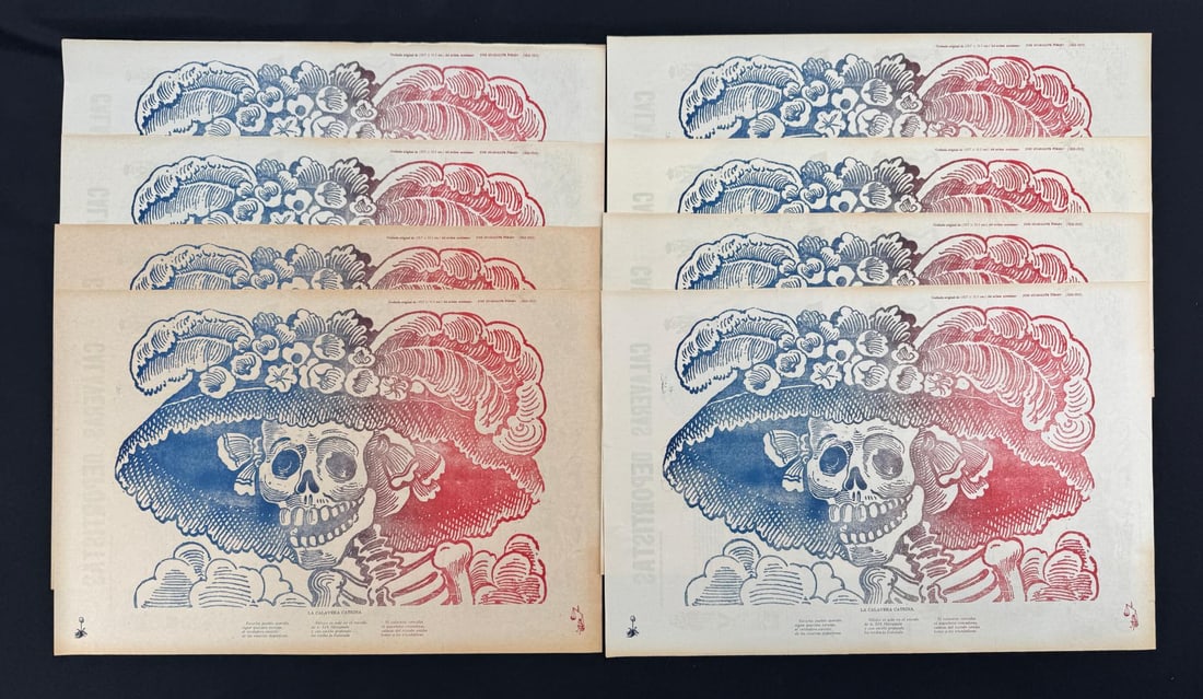 Jose Guadalupe Posada Mexican Broadside: Printed for the 1968 Olympic Games. 8 total. 16" by 24"