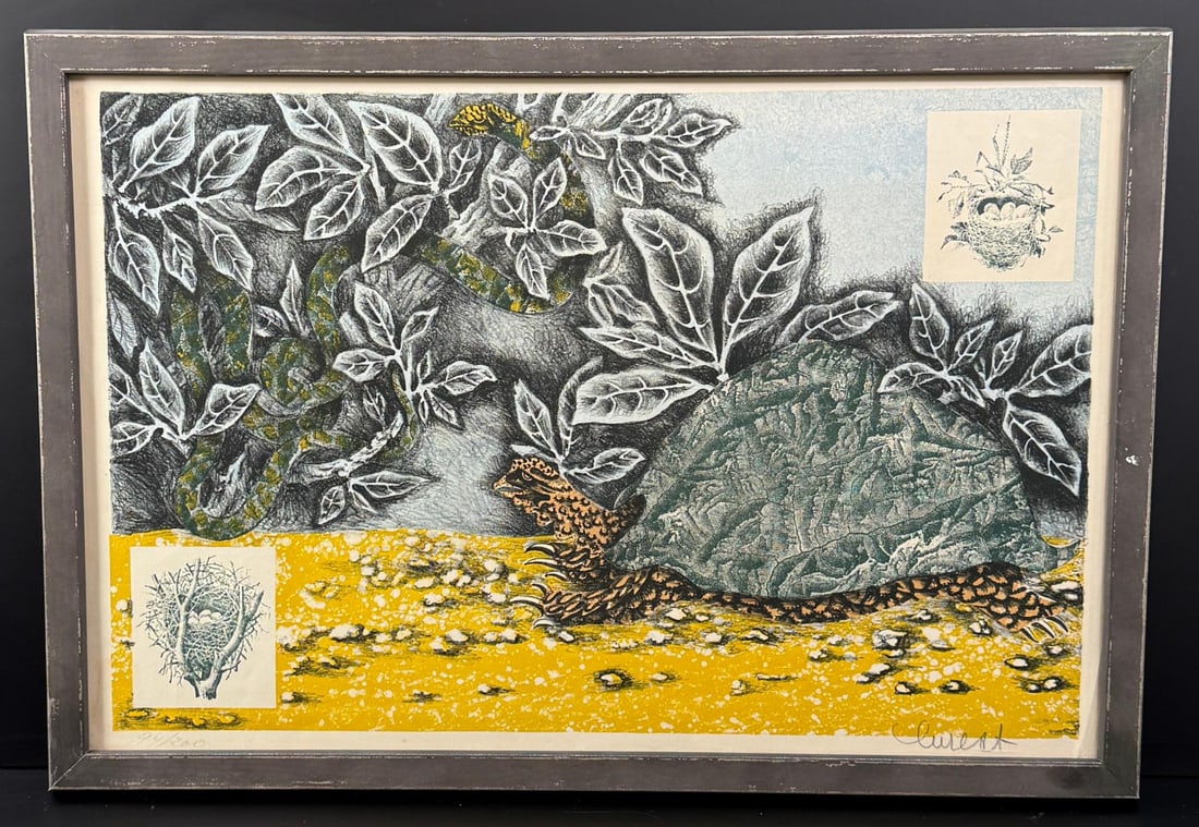 Jean Lurcat La Tortue Lithograph: 16 1/2" by 23 3/4" framed.