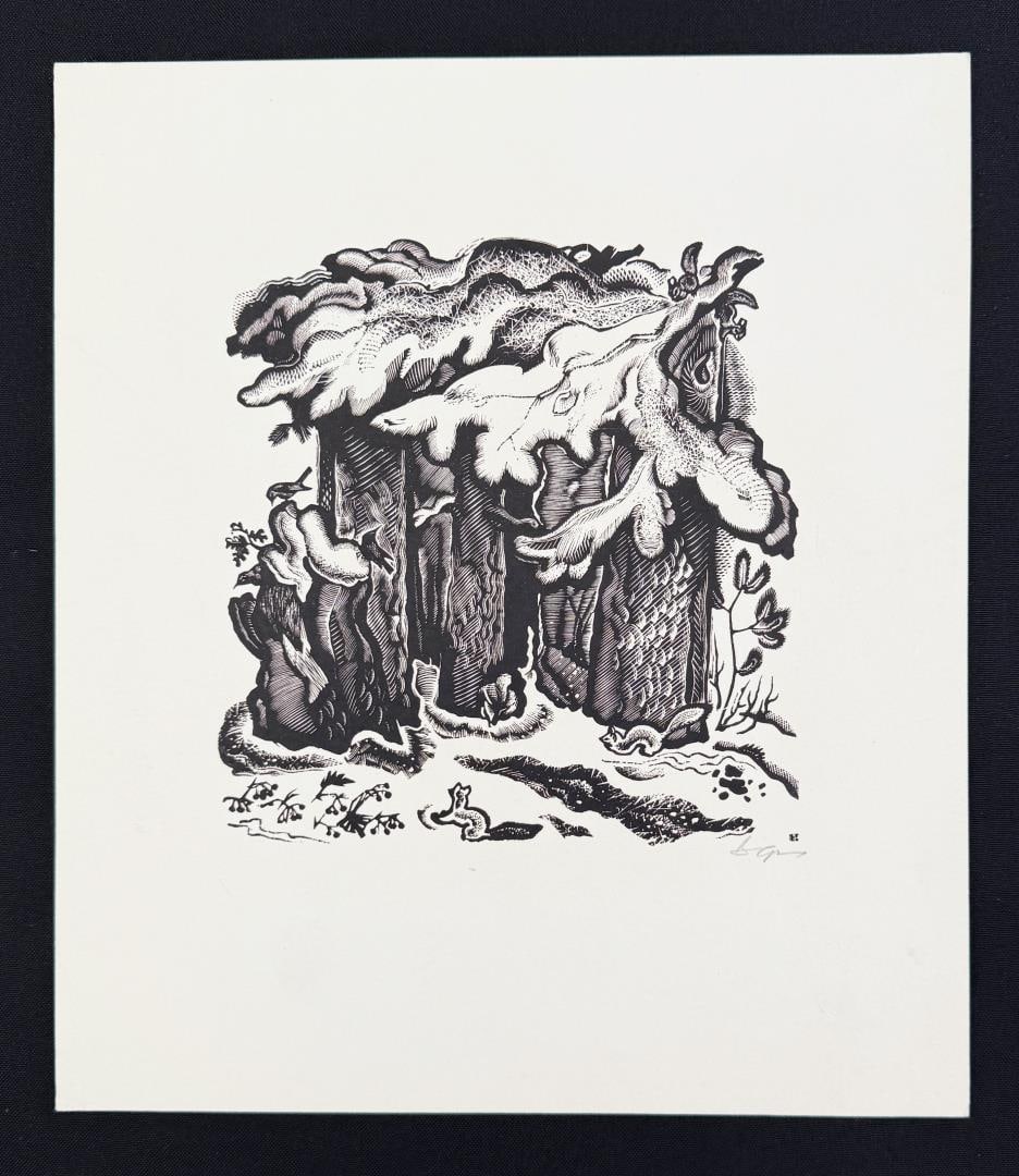 Russian Linocut Print: 10 1/4" by 11 3/4"