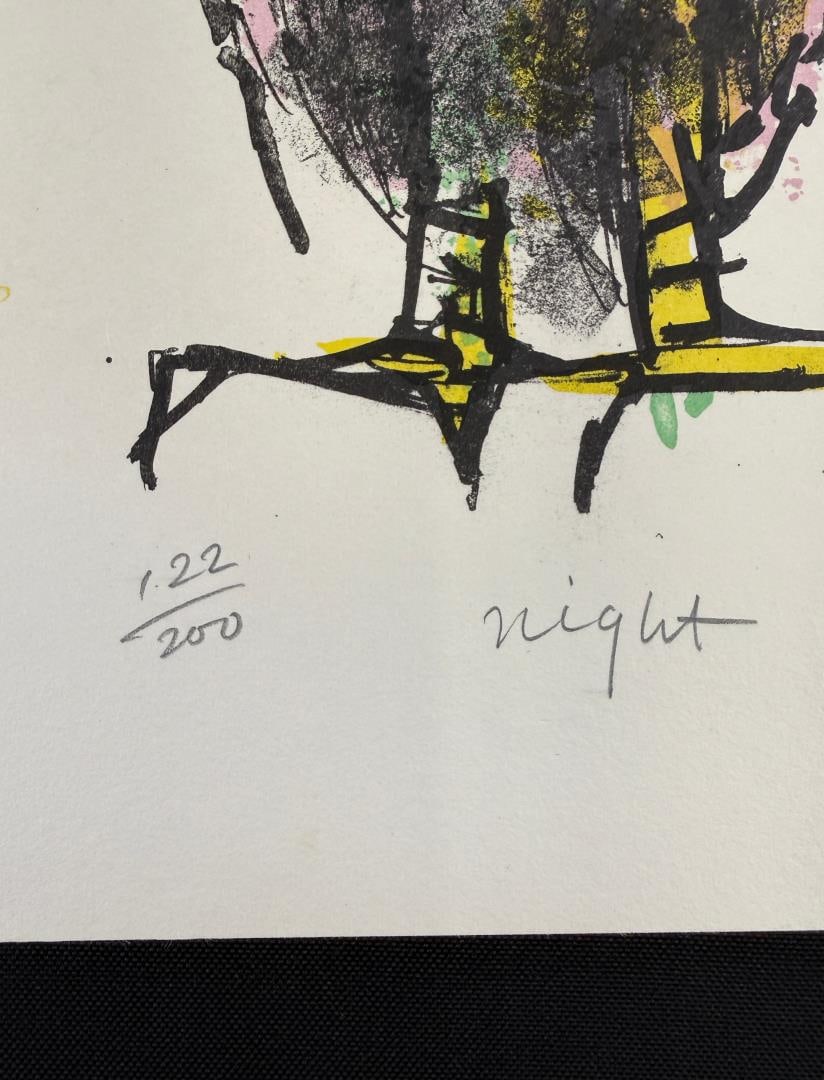 Kojin Toneyama Night Serigraph Print - 2