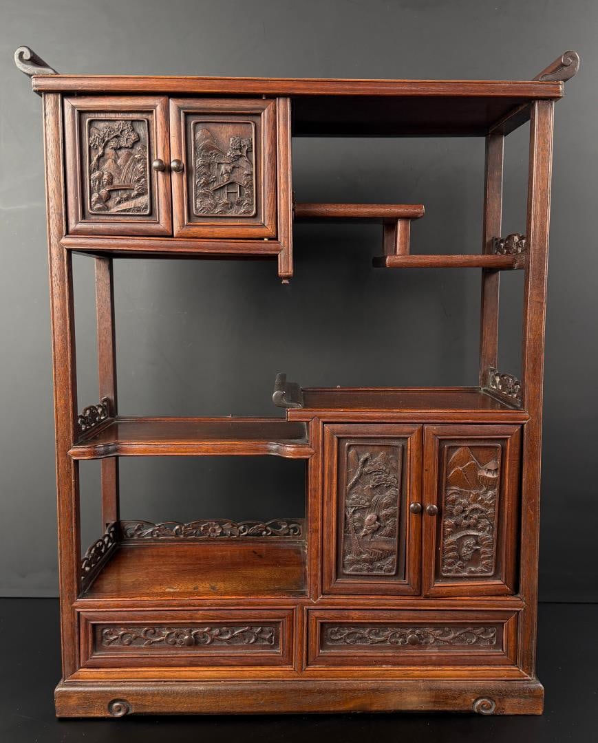 Chinese Rosewood Scholar Display Cabinet (1 of 7)