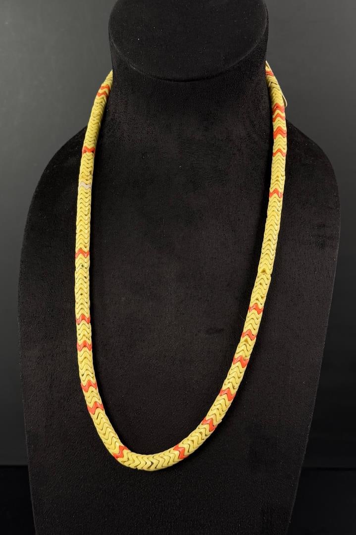 Native American Indian Trade Beads Snake: 131 1/2" long as displayed.