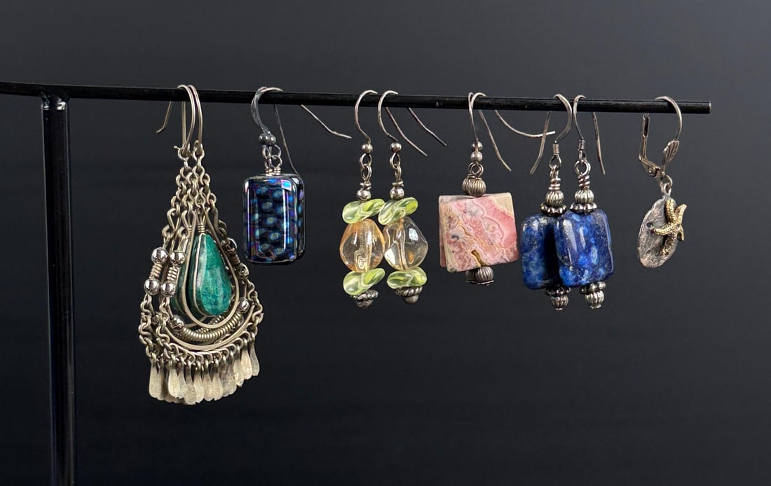 Collection of Sterling Silver Earrings: 40.59 grams.