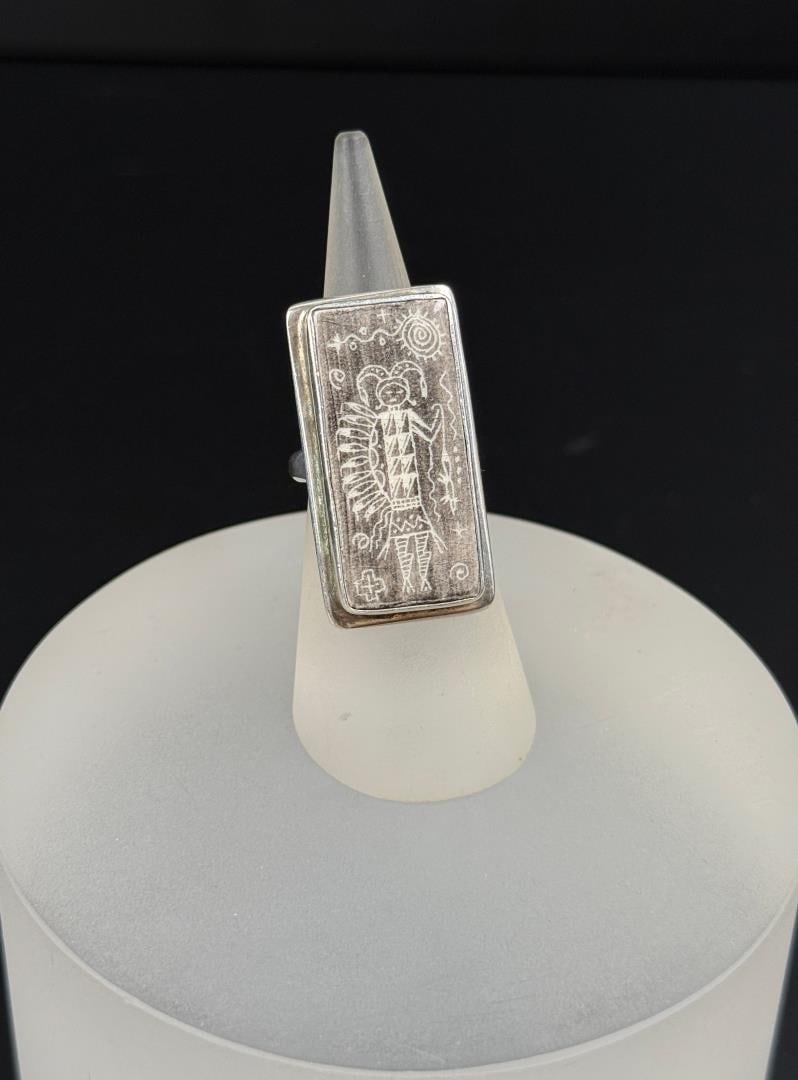 Allen Aragon Navajo Sterling Silver Ring: 13.12 grams. Size 6 3/4