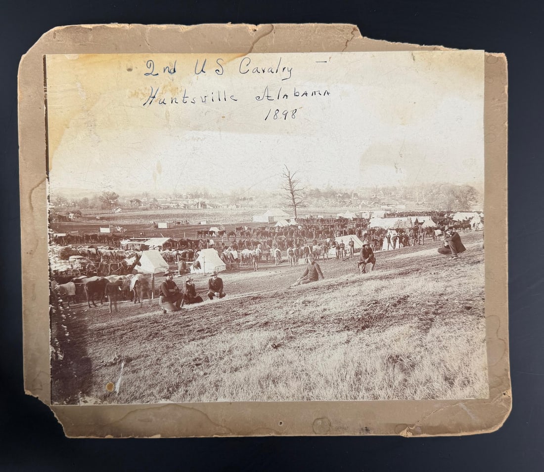 2nd US Cavalry Montana Spanish American War Photo: 9" by 11". Huntsville Alabama.