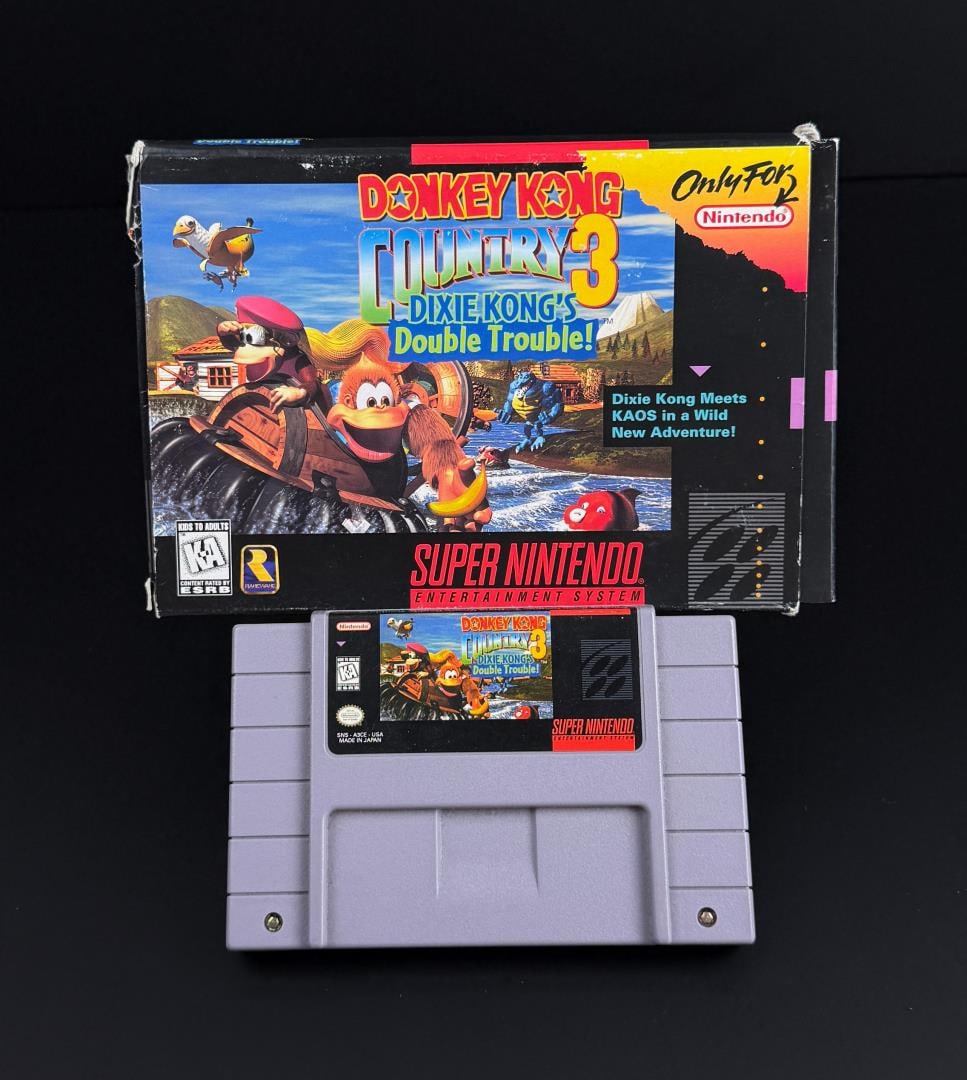 Super Nintendo Donkey Kong Country 3 SNES Game: Comes with original box.