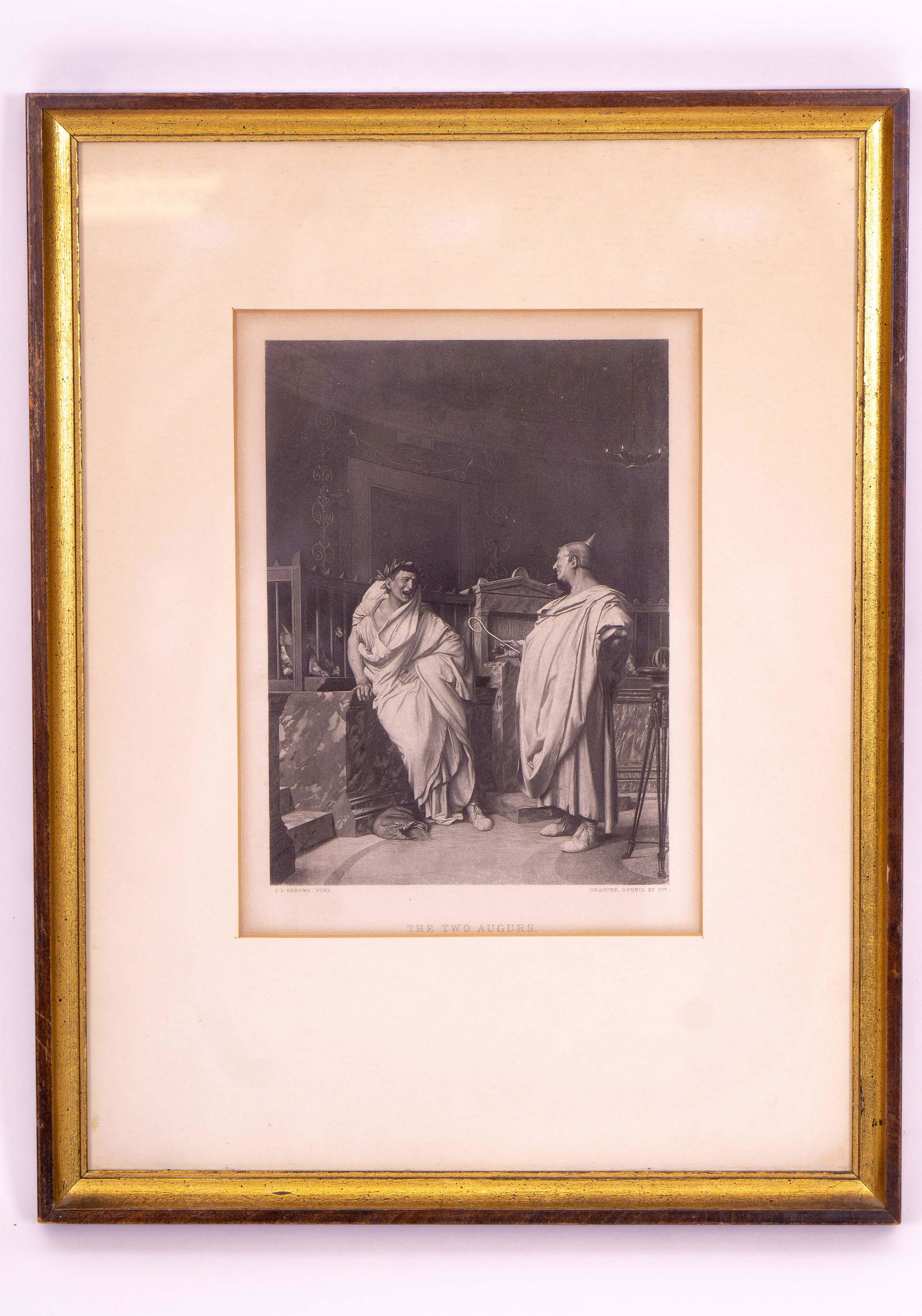 Antique Lithograph 'The Two Augurs' (1 of 3)