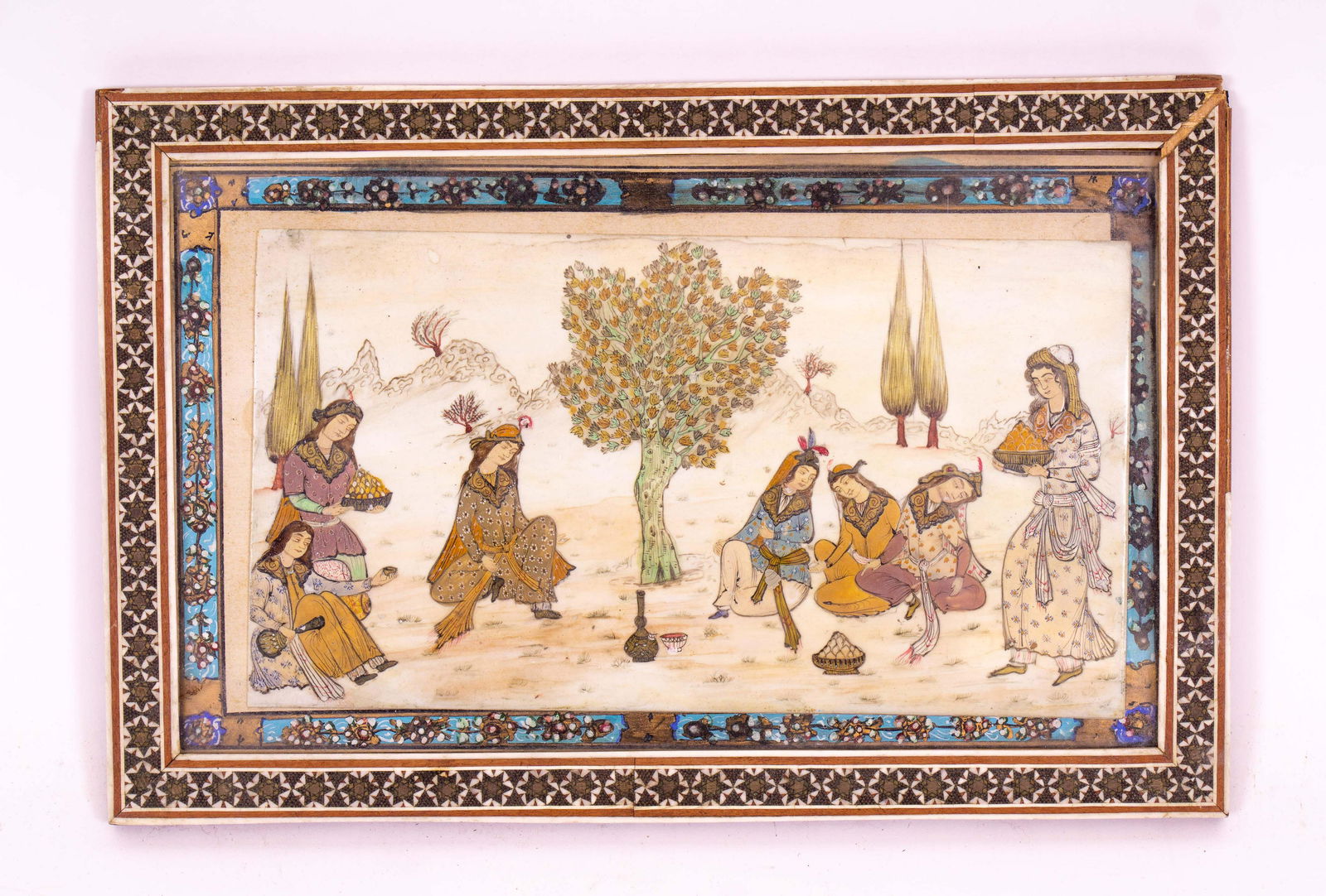 Indian Painting on Marble Slab (1 of 3)