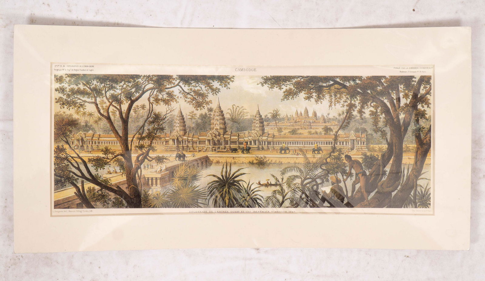 Antique French Hand-Colored Engraving 'Cambodge' (1 of 8)