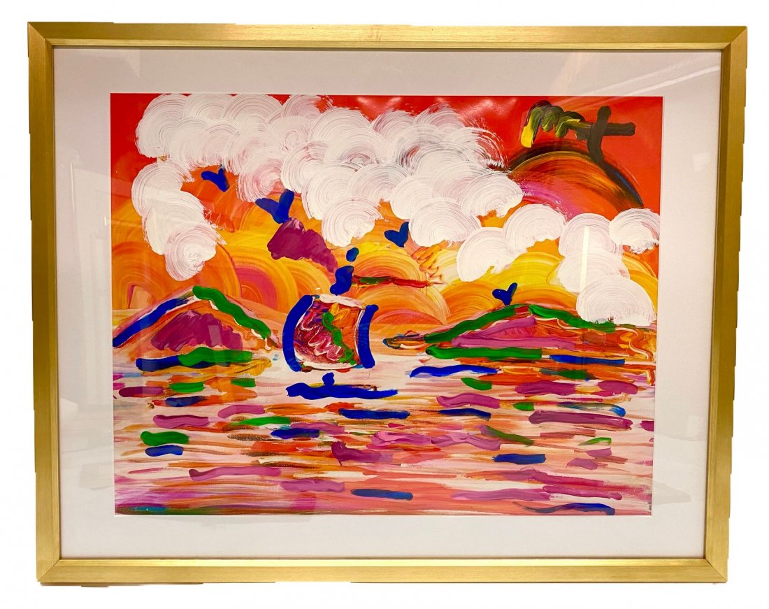 "Sailboat Series" Peter Max Original Mixed Media (1 of 2)