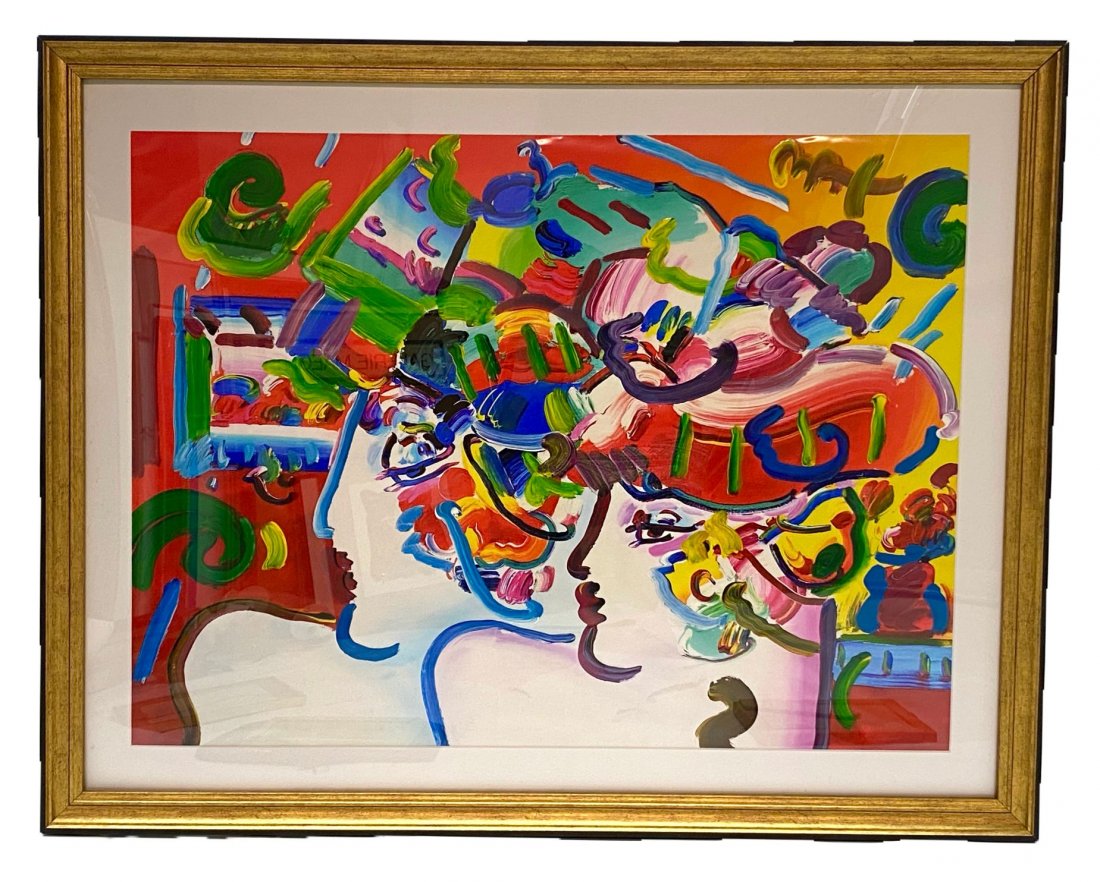 "Les Mondrain Ladies" Peter Max Original Mixed Media (1 of 2)