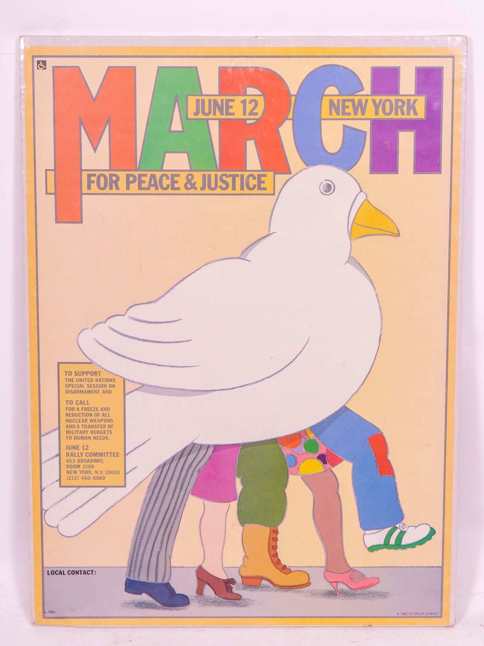 Vintage 1982 Poster  'New York March for Peace & (1 of 4)