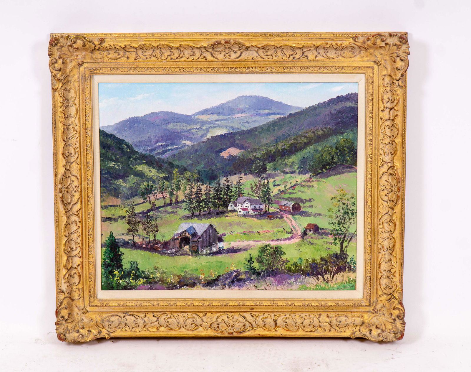 Pastoral Painting of a Homestead in a Mountain Valley (1 of 3)