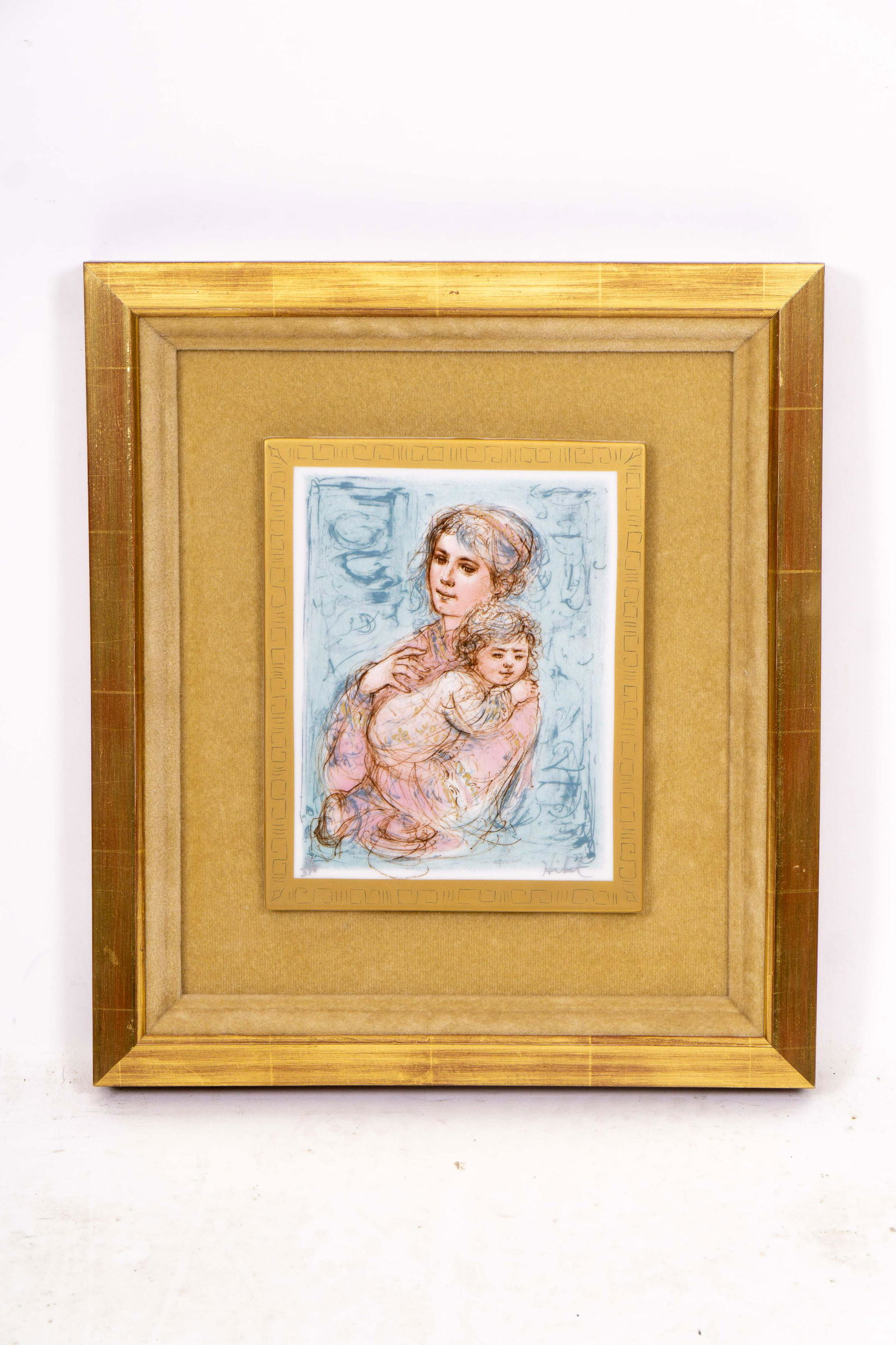 Signed Limited Edition Edna Hibel Lithograph of Mother (1 of 4)