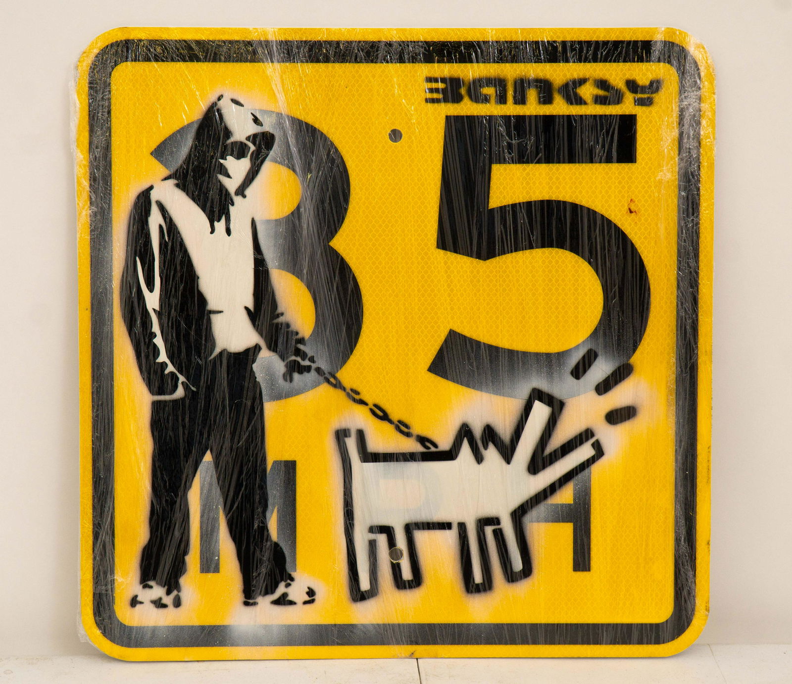 Reproduction of Banksy Street Art on Street Sign (1 of 4)