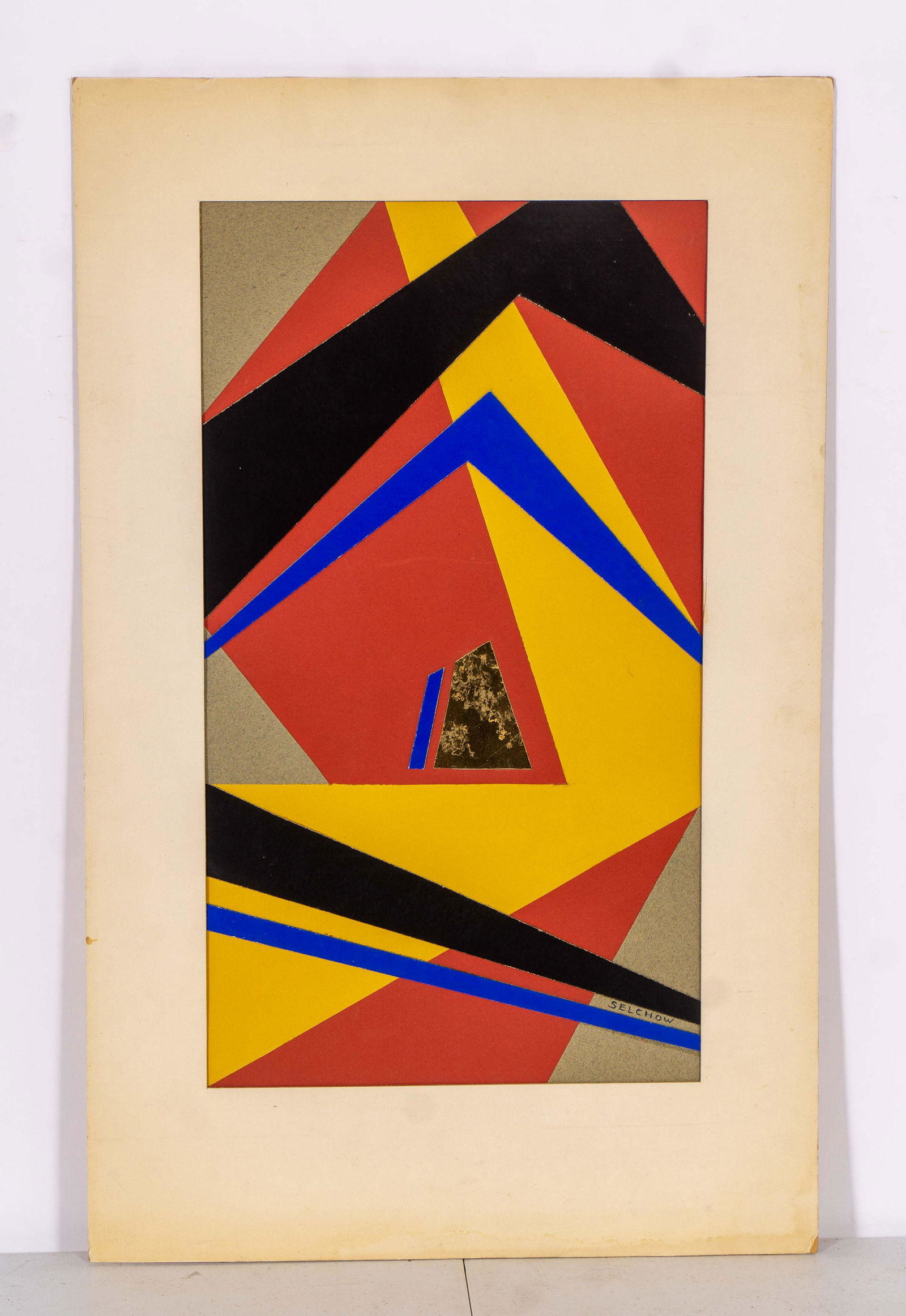 Original Vintage Abstract Geometric Painting by Roger (1 of 4)