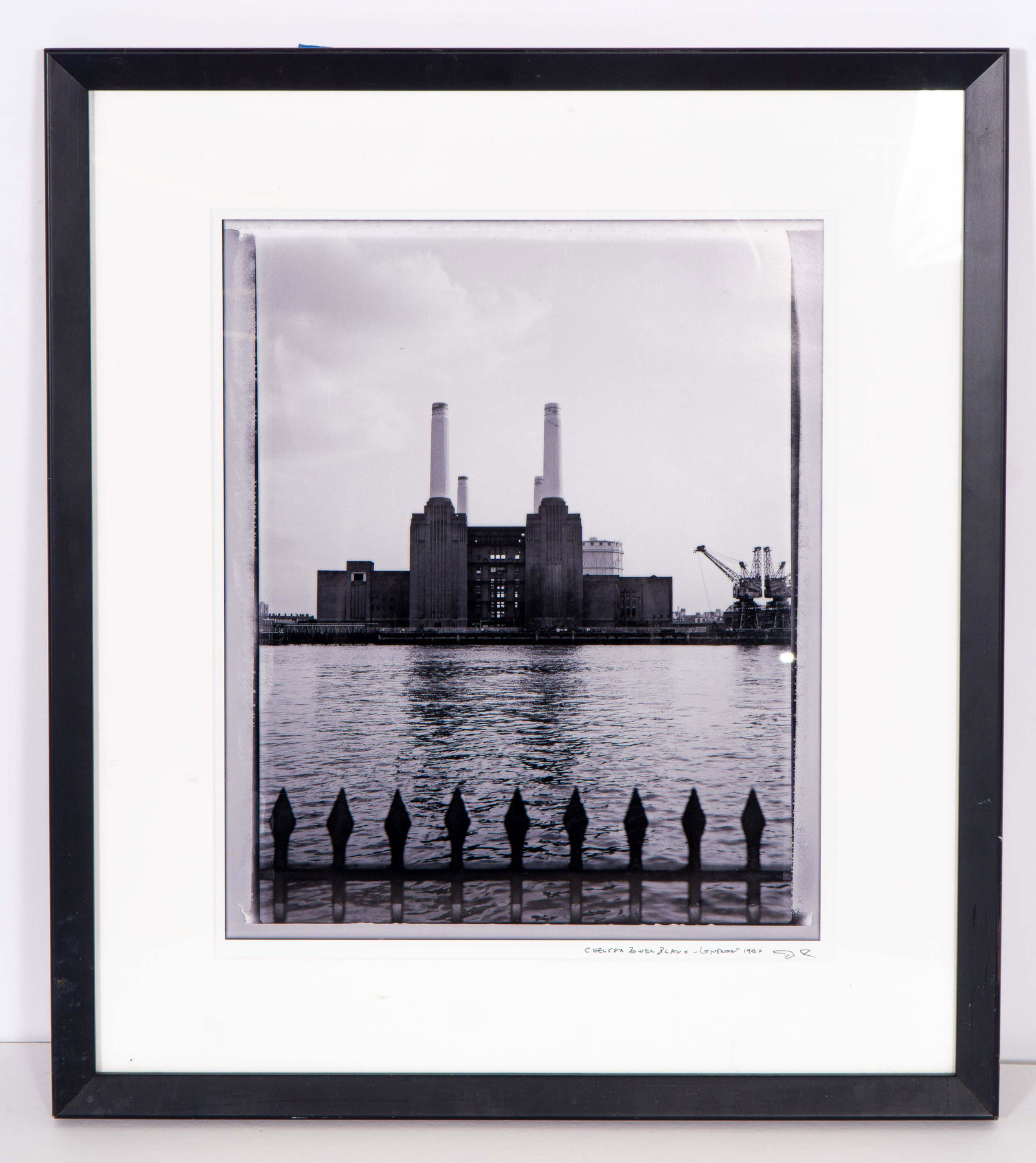 Signed Black & White Art Photograph 'Chelsea Power: Black and white art photograph of the Bankside Power Station in London photographed in 1990, in 2000 this building became the new home of the Tate Modern art museum. Hand titled 'Chelsea Power Plant 1