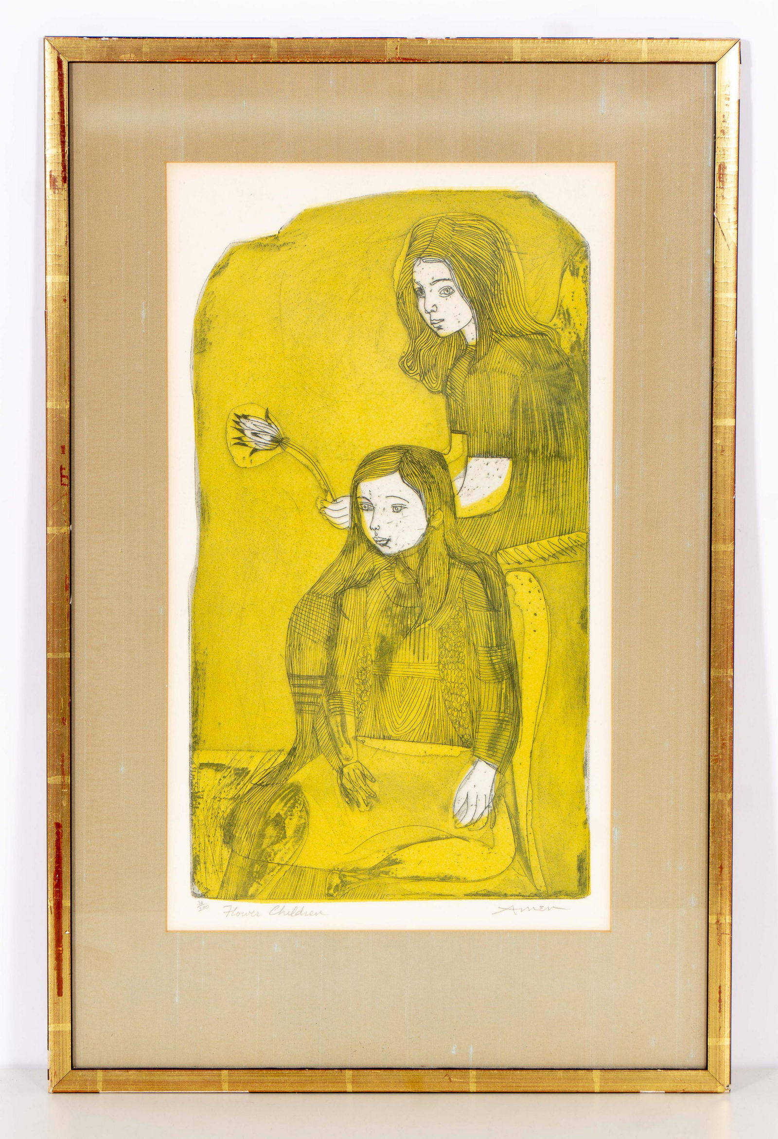 Signed Limited Edition Lithograph 'Flower Children' by (1 of 4)