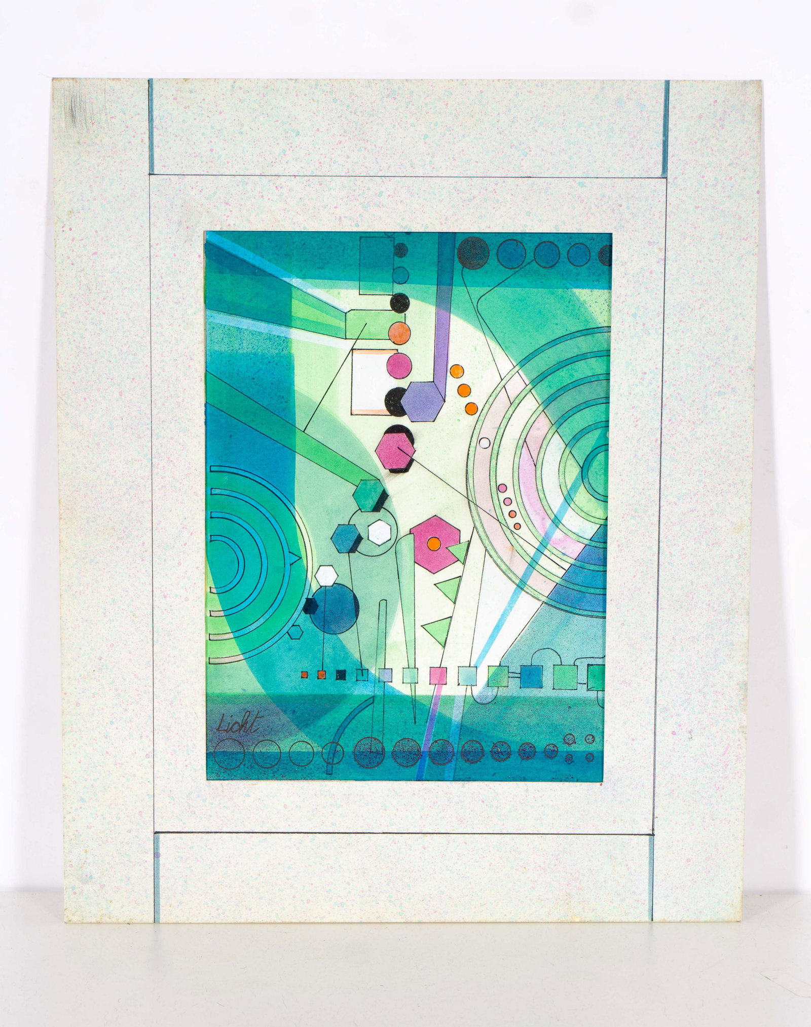 Signed Abstract Geometric Painting by Licht (1 of 4)