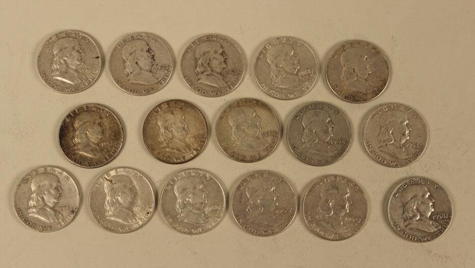 16 - Ben Franklin Silver Half Dollars (1 of 4)